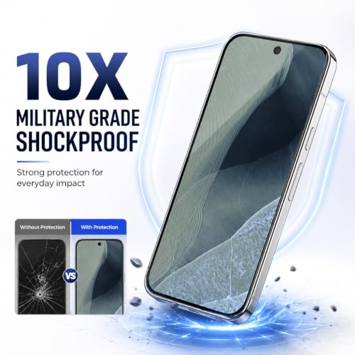 Image of FIRST MART Tempered Glass for Google Pixel 11 Pro, 9H Full-Glue Screen Protector, 3D Edge-to-Edge, HD Clear, Oleophobic, Case-Friendly, Black, Pack of 1