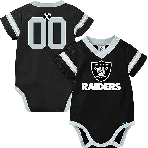 NFL Oakland Raiders Team Jersey Bodysuit, Black/Silver Oakland Raiders, 3-6 Months (138781160RAD06M-003) by Gerber - Used condition - US$24.70