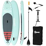 Outsunny Tabla Paddle Surf Hinchable con Accesorios, 320 cm, Remo de Aluminio Ajustable, Quilla, Stand Up Paddle Board con Superficie Antideslizante de EVA, Bomba y Mochila, Carga 160 kg, para Adultos