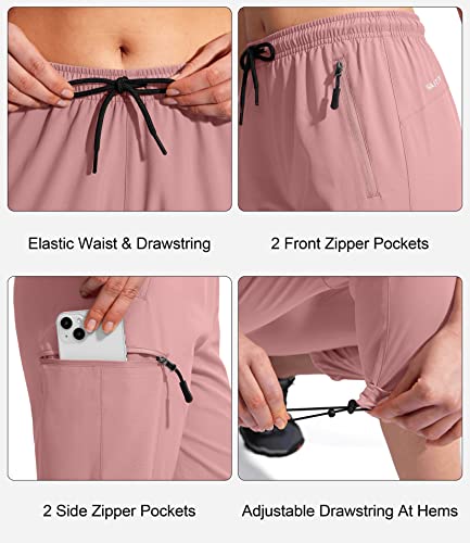 Santiny Women's Hiking Cargo Pants Lightweight Quick Dry Outdoor Capris For Women Camping Athletic Upf 50 Zipper Pockets(01-Dusty Pink_Xxl) #TOP3