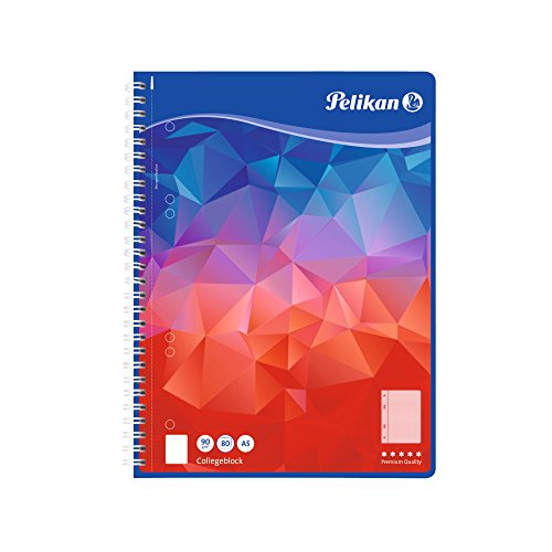 Pelikan 100113 Spiral Pad A5 80 Sheets Line Style 28 (Squared) School Writing Paper 90 g/m² FSC Mix White