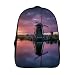 SDEQA Zaino moda teenager Mulino a vento Cool Bookbag Zaino per bambini Ragazzi e ragazze Zaino per bambini （40x28x16cm） Zaino cool