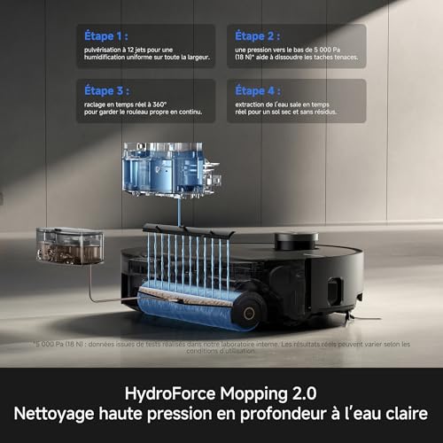 MOVA Z70 Ultra Roller Complete Robot Aspirateur Laveur, Noir Pierre