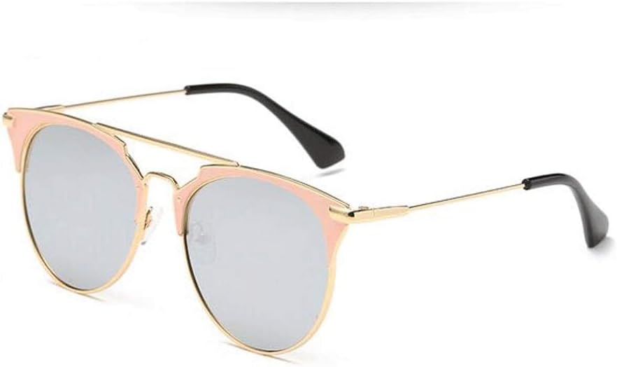 Sunglasses for Women, Transparent Flat Lenses Metal Frame