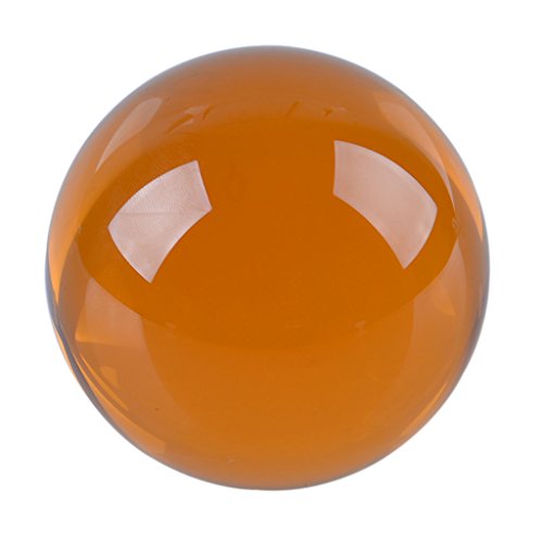 LONGWIN 60mm(2.3 inch) K9 Meditation Crystal Ball with Stand (Amber)