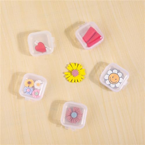 Image of 50 Pack Ear Plugs Carrying Case Jewelry Beads Stud Earrings Storage Box Mini Clear Organizer Container Holder for Swimming Silicone Earplug Sleeping Foam Earplugs Rings Necklace Pill