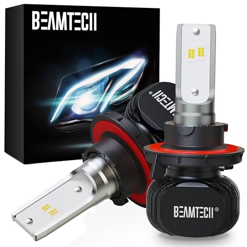 BEAMTECH H13 Bulbs, 9008 Fog Bulbs 300% Brighter Fanless Adjustable Base, Pack of 2
