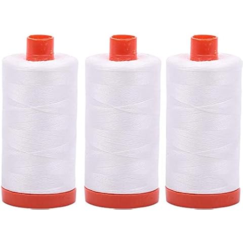 3-PACK - Aurifil 50WT - Natural White, Solid - Mako Cotton Thread - 1422Yds EACH - MK50-2021 Cover