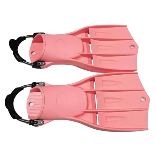 Aletas de buceo rosa con correa ajustable TPE talla 35-38