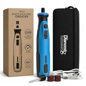 Diamondg Cordless Dog Nail Grinder - Quiet Sound with LED Light, Blue