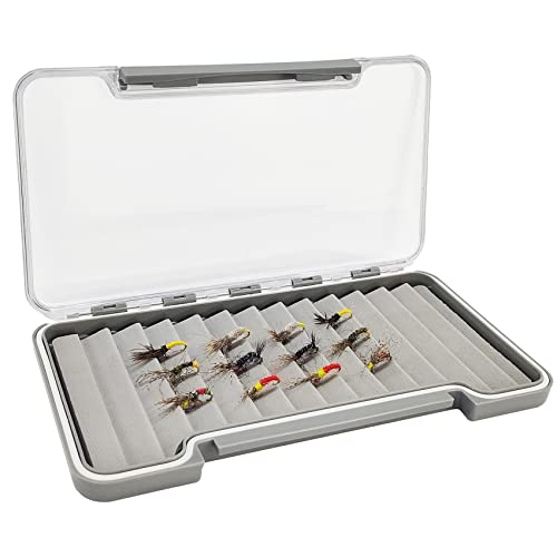 Eupheng Waterproof Fly Fishing Box Slim Fishing Storage Fishing Tackle Case With 12Pcs Tenkara Flies Fly Fishing Lures #TOP12