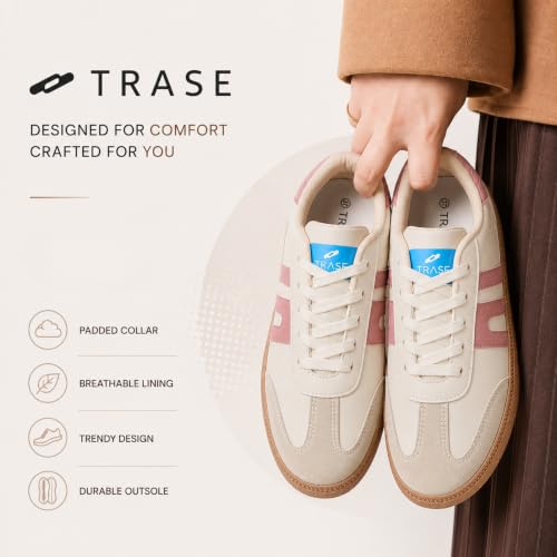 Image of TRASE Casual Sneaker Shoes for Women | Soft Cushioned Insole | Sneakers for Woman | Lightweight | Comfortable | Stylish, Trendy Girls and Women Sneakers with Laces