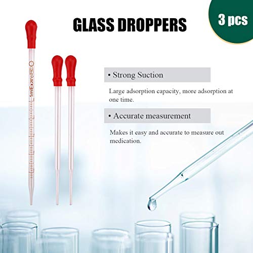 Moveland Glass Graduated Measuring Cylinders Set - 5Ml/10Ml/25Ml/50Ml/100Ml, Premium Borosilicate Cylinders Kit With 3 Pipettes + 2 Clear Brushes + 1 Stirring Rod #TOP4