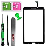 SlyPry for Samsung Galaxy Tab 3 7.0 P3210 T210 Black Touch Screen Digitizer Panel Glass Replacement Part + PreInstalled Adhesive with SlyPry Tools kit