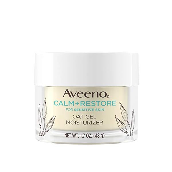 Aveeno-Calm-Restore-Oat-Gel-Facial-Moisturizer-for-Sensitive-Skin-Lightweight-Gel-Cream-Face-Moisturizer-with-Prebiotic-Oat-and-Feverfew-Hypoallergenic-Fragrance-and-Paraben-Free-17-oz Aveeno Calm + Restore Oat Gel Facial Moisturizer for Sensitive Skin, Fast-Absorbing, Soothing Lightweight Gel Cream with Prebiotic Oat & Feverfew, Fragrance-Free & Hypoallergenic, 1.7 oz