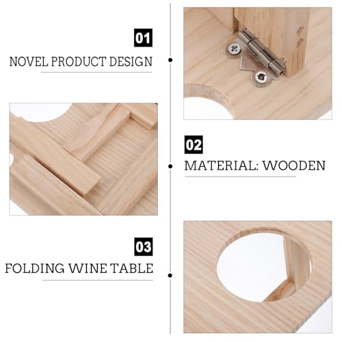 Table à vin pliante portable en bois camping jardin terrasse - 5