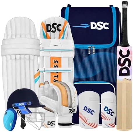 DSC Premium Kashmir Willow Cricket Kit with Helmet, Size-6, Left Hand