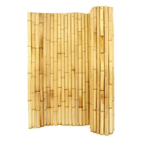 Backyard X-Scapes Natural Bamboo Fencing Decorative Rolled Fence Panel 0.75 in D x 6 ft H x 8 ft L Cover