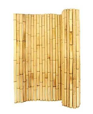 AMAZON - Backyard X-Scapes Natural Bamboo Fencing Decorative Rolled Fence Panel 0.75 in D x 4 ft H x 8 ft L