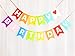 LOVENJOY Pre-strung Assembled Happy Birthday Banner Rainbow Bunting Decorations, Durable Felt Fabric Reusable