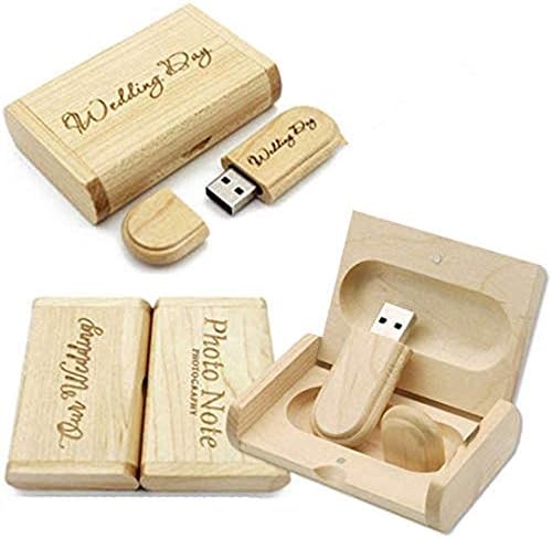 Customize Personalised Laser Engraved Solid Wooden USB Flash Drive USB Box Wedding Photo Memory Storage Disk,Wedding ceremony,Company customization,Personal gift (8G, walnut)
