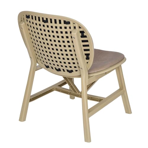 Image of Nilkamal Arena Cushioned Plastic Chair| Set of 2| for Home, Living Room, Balconies, Patios, Outdoor, Garden| Luxury Beige & Light Beige