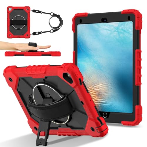 Coque iPad 2018 robuste antichoc rouge pour éviter les fissures d'écran