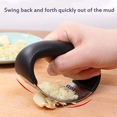 Garlic Press Crusher Rocker,SZYIKUER Garlic Press Rocker Stainless Steel Ginger Crusher Squeezer Mincer Kitchen Gadget Tool