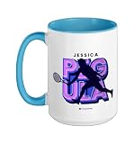 Tennis Type Set - Jessica Pegula Ceramic Mug, Blue/White, 15oz