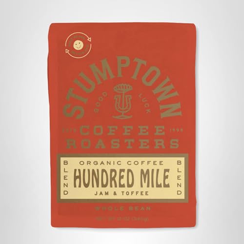 Stumptown Coffee Roasters, Medium Roast Organic Whole Bean Coffee, 100% Arabica Coffee - Hundred Mile 12 Ounce Bag with Flavor Notes of Jam and Toffee