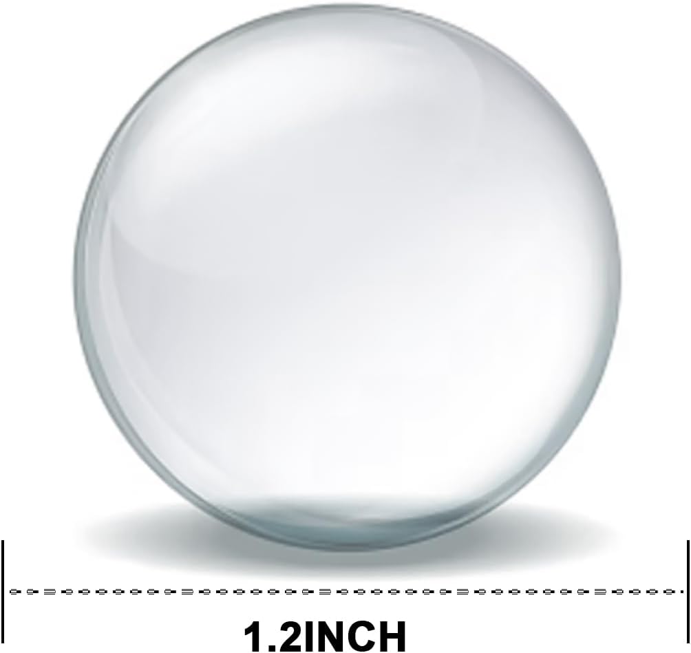 SpisoHdx 20 Pack 1.2 Inch Crystal Clear Glass Dome Cabochons - Round Flat Back for Jewelry Making, Craft Supplies (30mm) image 2