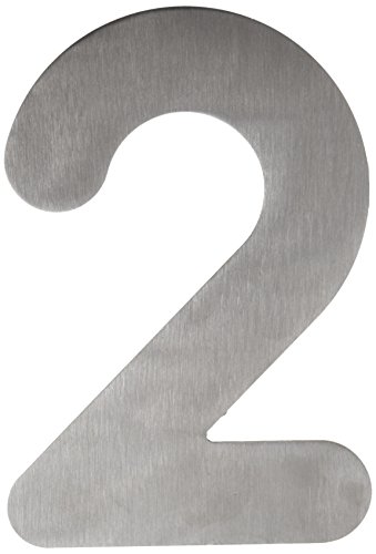 Btv 71427 - Placa '2' Inox. Alto 15,5 Cm