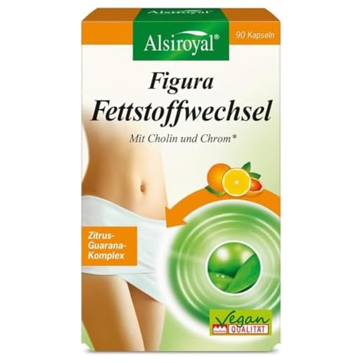 Alsiroyal Figura Fettstoffwechsel (90 Kapseln) – Gewichtsreduktion mit Zitrusfruchtextrakt, Cholin & Chrom – Unterstützt den Fett- & Makronährstoff-Stoffwechsel* – mit Guarana