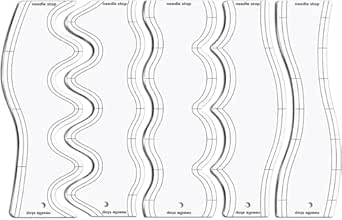 5 Piece Wave Quilting Rulers, Acrylic Quilting Rulers, Wave Edge ...