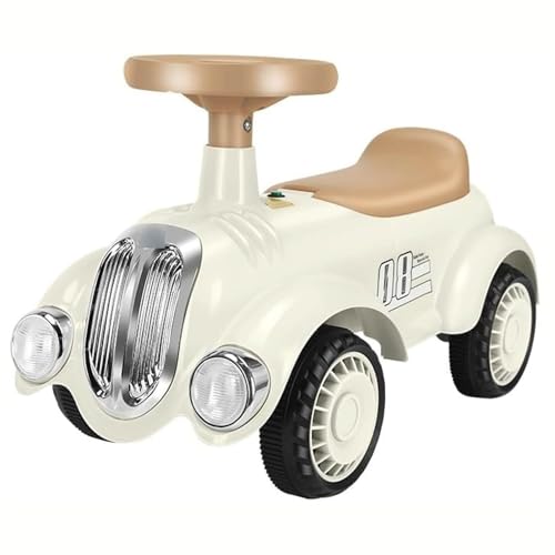 KLJUddGY Bicicleta de Equilibrio clásica, Coche oscilante con 4 Ruedas, Asiento de Coche de Empuje for niños pequeños, Almacenamiento, Patinete for niños, Unisex(Weiß)