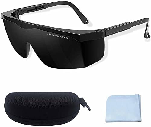 IPL190nm to 2000nm Laser Safety Glasses , UV Blocking Laser Glasses Eye Protection Protective Goggles Eyewear for Hair Removal Treatment and Laser Cosmetology Operator Eye Protection Adjustable Temple