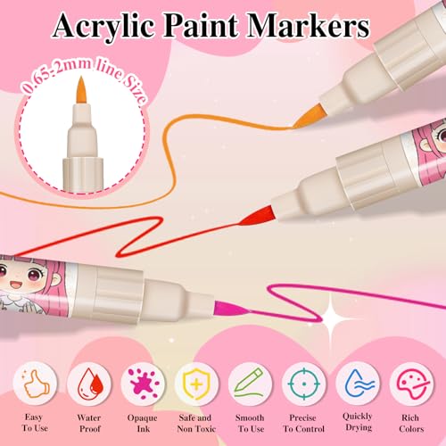 12 Colors Nails Art Pens Set,0.7mm Fine Tip Dotting & Liner Brush for Nail — view 4