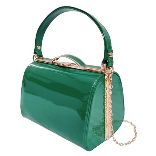 Image of UShopUK Top Handle Patent Leather Cross Body Bridal Prom Wedding Evening Party Clutch Hand Bag (Green)