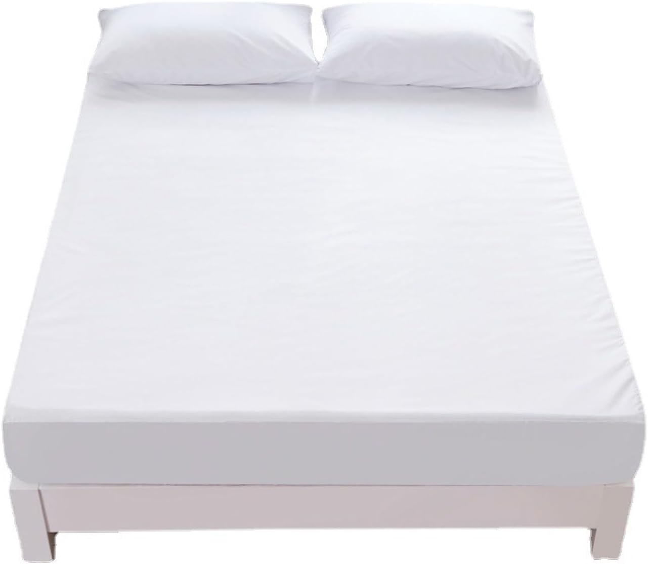 FCLDESHOP Mattress Encasement,Kids Room Solid Color Brushed Waterproof Urine-Proof Fitted Sheet for 12"/30cm Deep Mattress,White,Twin