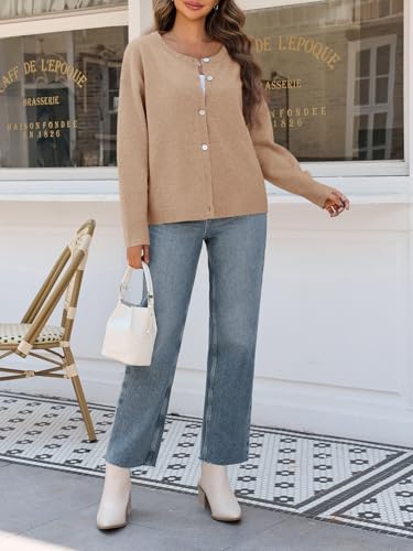 Image of Saodimallsu Womens Cardigan Sweaters Button Down Long Sleeve Knit Outerwear 2025 Trendy Fashion Open Front Outfits