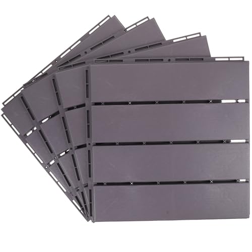 Baldosas entrelazadas de plástico que no se deforman para suelos exteriores, pack de 4