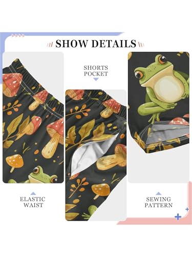 ZZKKO Cartoon Frog and Mushroom Boys Pants for Kids Jogger Pants with Pockets S4