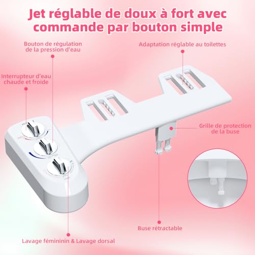 Bidet autonettoyant Hibbent double buse pour eviter l'inconfort des wc