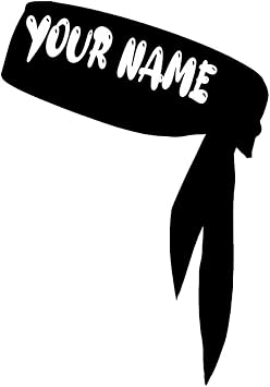 Custom Personalized Sport Headband with Your Name Text Logo, Customize Moisture Wicking Stretch Sports Sweatband No Slip Hair Band for Women Men