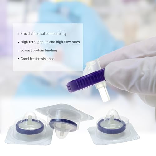 Image of Sterilized Syringe Filter PVDF 20 Pack, 0.45 um Pore Size, 33 mm Membrane Diameter, Hydrophilic Filtration Sterile Packed Individually