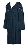 arena Unisex Frottee Bademantel Zodiaco (Weich, Wärmend, Große Kapuze, Bindegürtel, 2 Taschen), Navy-Metallic Silver (75), S