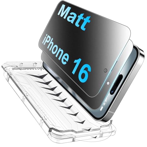 Film de protection d'écran en verre blindé mat pour iPhone 16 anti-traces et anti-reflet haute dureté