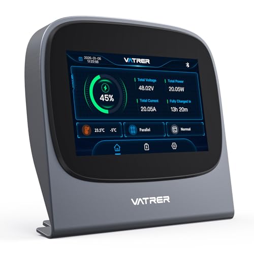 VATRER POWER 10V–90V Smart Battery Monitor with Series Parallel Display