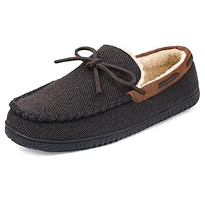 ULTRAIDEAS Heren Comfort Mocassin Slippers Traagschuim Huisschoenen met Antislip Rubberen Zool