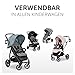 hauck Universal Sitzauflage für Buggys Kinderwagen & Fahrradanhängern aus Atmungsaktiver, Weicher Baumwolle, Einfache Befestigung, für Sommer & Winter (Pushchair Seat Liner, Charcoal)